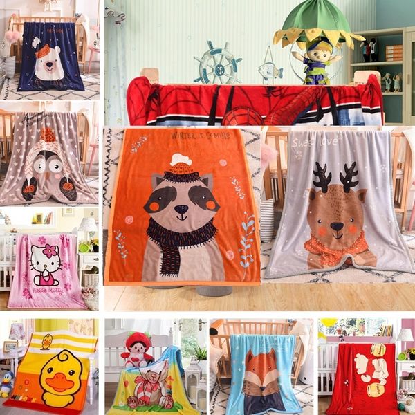 

fashion kids blankets flannel spider/cats/bears/dogs warm cartoon blankets smooth blankets baby beddings swaddling blanket 100*140cm