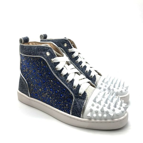 rhinestone denim spike red bottom shoes leather high cut spike shoes sports sneakers men women size eur35-47 with box
rhinestone denim spike red bottom shoes leather high cut spike shoes sports sneakers men women size eur35-47 with box