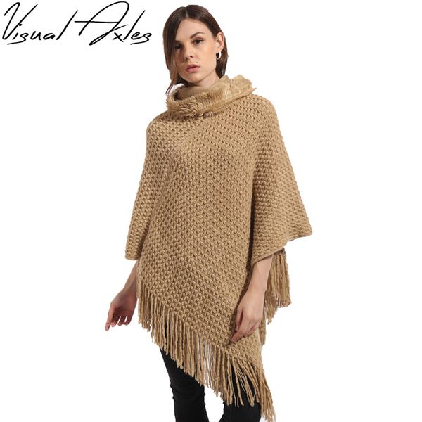 plus size women knitted sleeveless pullovers sweater female winter warm fur hooded cloak sweater cape poncho 2017 prs008, Black
plus size women knitted sleeveless pullovers sweater female winter warm fur hooded cloak sweater cape poncho 2017 prs008, Black