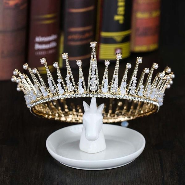 vintage baroque large rhinestone bride hair ornaments crystal full round king queen crown tiara wedding bridal hair jewelry bh, Golden;white
vintage baroque large rhinestone bride hair ornaments crystal full round king queen crown tiara wedding bridal hair jewelry bh, Golden;white