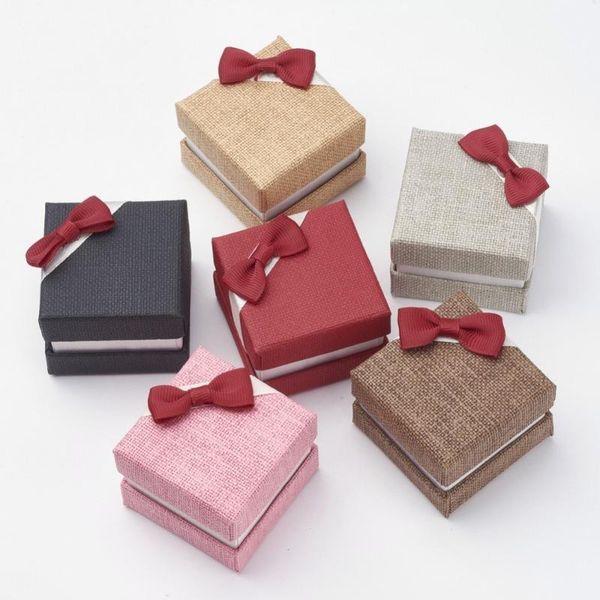 pandahall 24pc/set mixed color cardboard box jewelry ring storage boxes with bowknot and burlap square 5mm*5mm, Black
pandahall 24pc/set mixed color cardboard box jewelry ring storage boxes with bowknot and burlap square 5mm*5mm, Black
