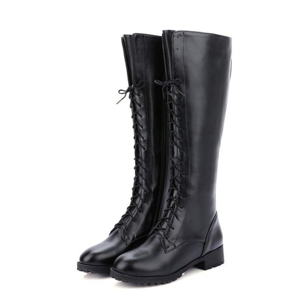 women's boots fashion solid color low heel strap design women's martin boots casual high tube women's knee boots wholesale, Black
women's boots fashion solid color low heel strap design women's martin boots casual high tube women's knee boots wholesale, Black