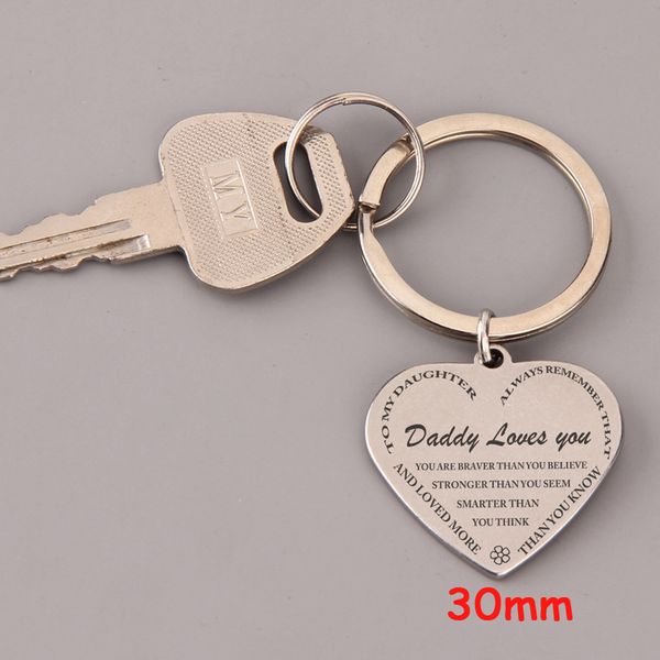 engraved to my daughter and loved more than you know keychain from father's gift fashion heart jewelry charm tag, Silver
engraved to my daughter and loved more than you know keychain from father's gift fashion heart jewelry charm tag, Silver