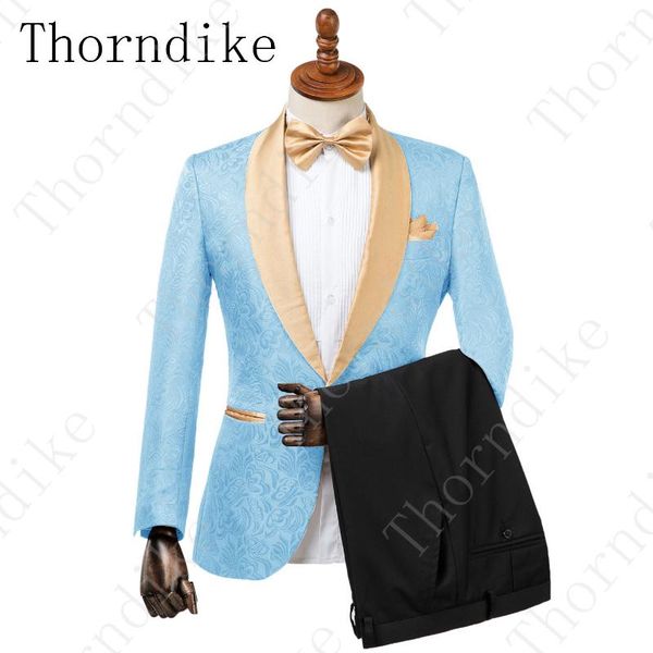 thorndike baby blue jacquard prom wedding suits for men custom mens suits tuxedos with gold lapel slim fit groom blazer pants, White;black
thorndike baby blue jacquard prom wedding suits for men custom mens suits tuxedos with gold lapel slim fit groom blazer pants, White;black