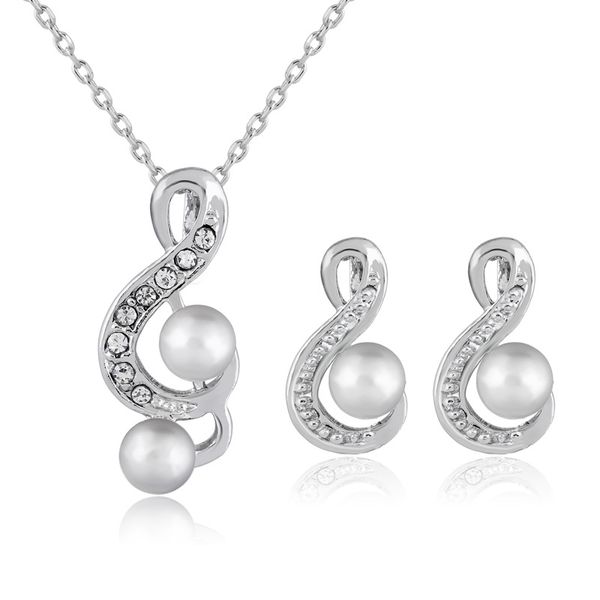european and american popular exquisite fashion necklace earrings two sets of jewelry fashion jewelry, Silver
european and american popular exquisite fashion necklace earrings two sets of jewelry fashion jewelry, Silver