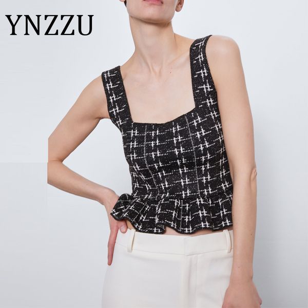 ynzzu vintage plaid ruffles women tank 2020 spring summer chic sleeveless square collar women vest camisole at571, White
ynzzu vintage plaid ruffles women tank 2020 spring summer chic sleeveless square collar women vest camisole at571, White