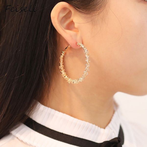 feiseli silver gold color metal circle hoop earrings for women banquet party attractive round geometric earring gift, Golden;silver
feiseli silver gold color metal circle hoop earrings for women banquet party attractive round geometric earring gift, Golden;silver