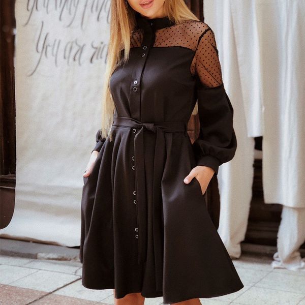 women lace patchwork a line party dress ladies long puff sleeve stand collar elegant womens tulle dress long party 2020, Black;gray
women lace patchwork a line party dress ladies long puff sleeve stand collar elegant womens tulle dress long party 2020, Black;gray