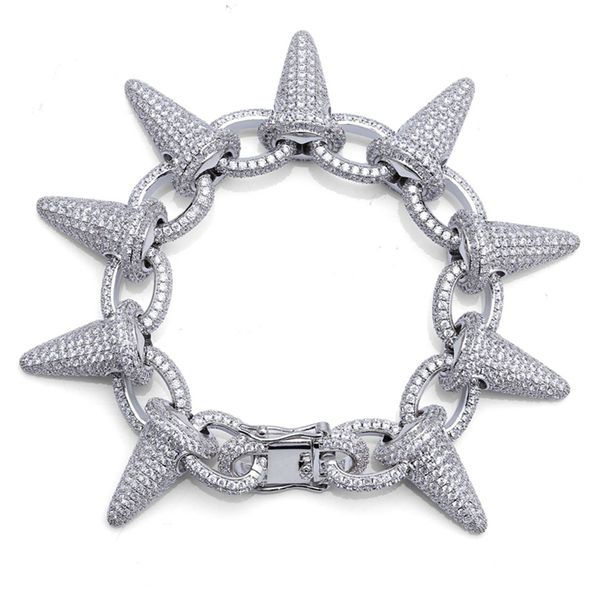 luxury 18k gold plated big rivet hip hop bracelets punk exquisite glaring zircon micro paved charm bracelets jewelry, Golden;silver
luxury 18k gold plated big rivet hip hop bracelets punk exquisite glaring zircon micro paved charm bracelets jewelry, Golden;silver