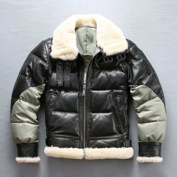 winter coat mens leather jacket men goatskin duck down coat natural lamb fur collar aviation jacket jaqueta de couro zgab3 yy756, Black
winter coat mens leather jacket men goatskin duck down coat natural lamb fur collar aviation jacket jaqueta de couro zgab3 yy756, Black