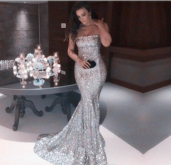 strapless silver glod mermaid prom dresses 2018 new arrival sparkly sequined long formal evening gowns vintage party wear, Black
strapless silver glod mermaid prom dresses 2018 new arrival sparkly sequined long formal evening gowns vintage party wear, Black