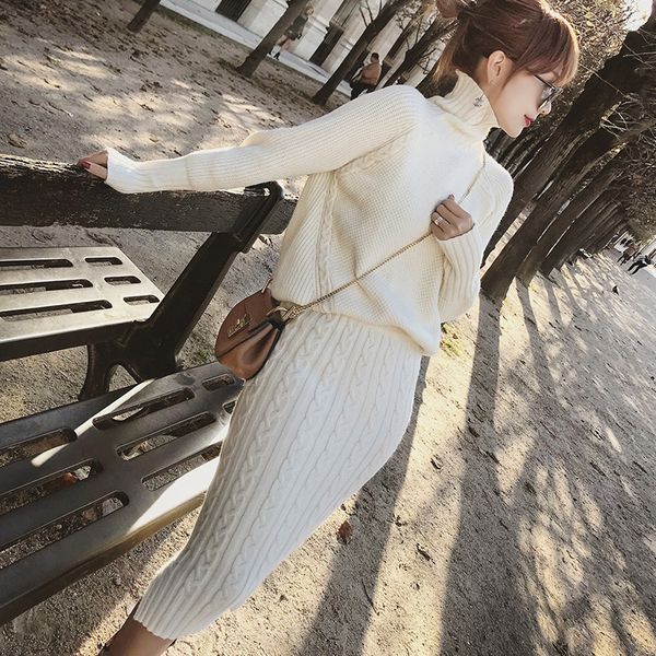 verhellen twist knitted 2 piece set women 2019 autumn women's long sleeve turtleneck pullover sweater + split pencil skirt suits, White
verhellen twist knitted 2 piece set women 2019 autumn women's long sleeve turtleneck pullover sweater + split pencil skirt suits, White
