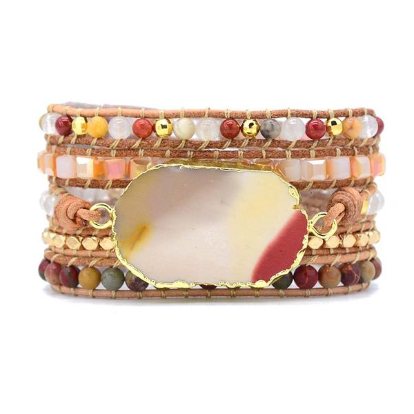 natural stone bracelet 5 wraps handmade bloodstone pendant bracelet for women dropshipping, Golden;silver
natural stone bracelet 5 wraps handmade bloodstone pendant bracelet for women dropshipping, Golden;silver
