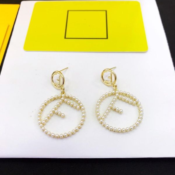 new f letter full pearl designer earrings luxury designer jewelry women earrings, Golden
new f letter full pearl designer earrings luxury designer jewelry women earrings, Golden