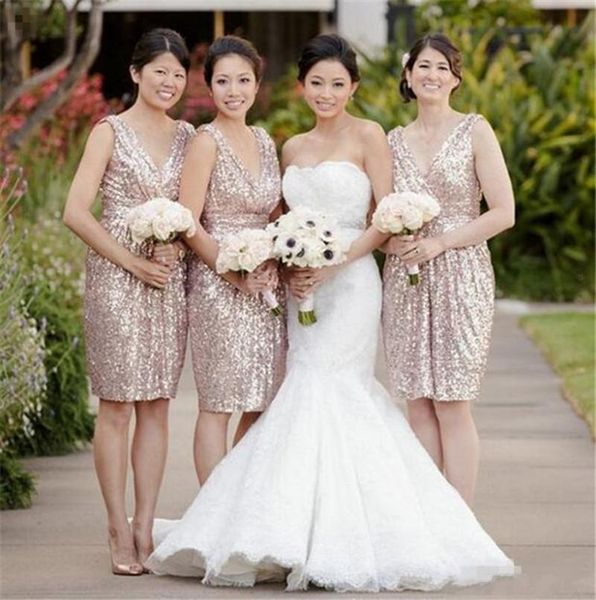 setwell sequin knee length bridesmaids dresses v neck sheath wedding guest party dress maid of honor gowns, White;pink
setwell sequin knee length bridesmaids dresses v neck sheath wedding guest party dress maid of honor gowns, White;pink