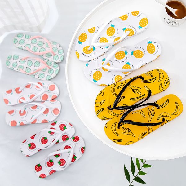 slippers flip-flops women's flat non-slip outer wear fashion flip-flop slipper soft bottom casual hawaiian fruit series, Black 
slippers flip-flops women's flat non-slip outer wear fashion flip-flop slipper soft bottom casual hawaiian fruit series, Black