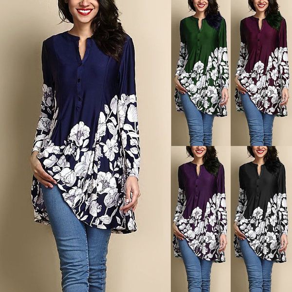 2019 explosion style new european and american digital printing long sleeve shirt long women t-shirt, White
2019 explosion style new european and american digital printing long sleeve shirt long women t-shirt, White