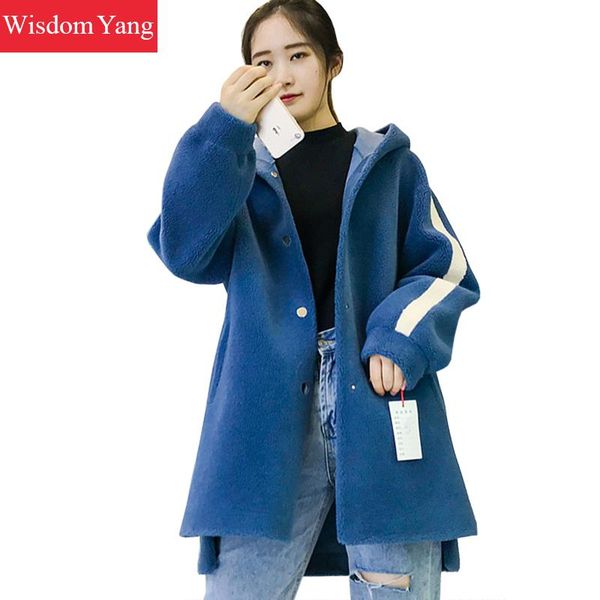 winter warm real sheep sheared coat wool womens coats hooded elegant blue oversize cloth casual loose woolen overcoat outerwear, Black
winter warm real sheep sheared coat wool womens coats hooded elegant blue oversize cloth casual loose woolen overcoat outerwear, Black