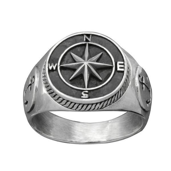 men's 316l stainless steel compass sailor ring navy anchor nautical rings men's punk biker jewelry gift, Silver
men's 316l stainless steel compass sailor ring navy anchor nautical rings men's punk biker jewelry gift, Silver