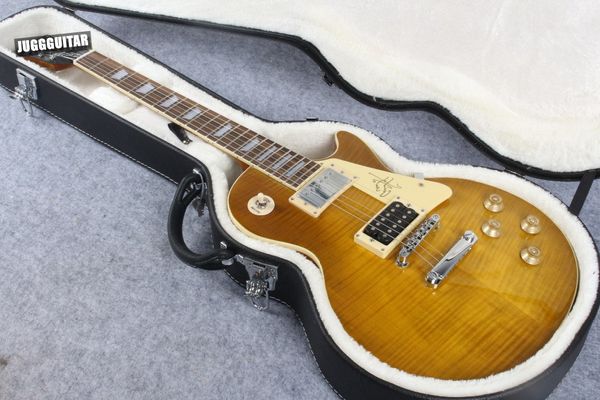 

Cu tom hop iced tea tiger flame light brown tandard 59 electric guitar jimmy page vo no two drop hipping electric guitar