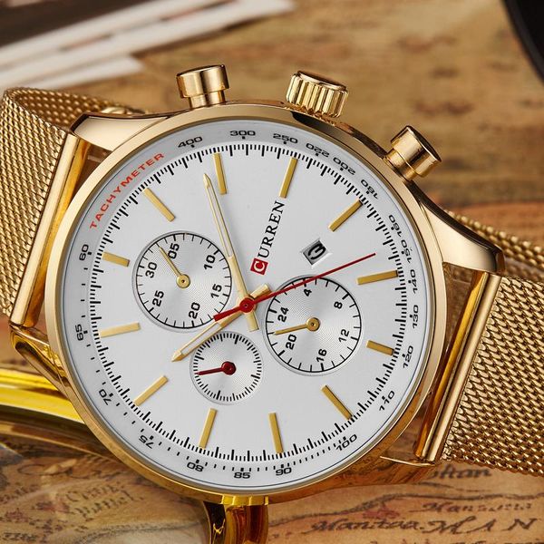curren fashion watch men luxury ultra thin stainless steel waterproof wristwatch man gold sports casual clock quartz watches, Slivery;brown
curren fashion watch men luxury ultra thin stainless steel waterproof wristwatch man gold sports casual clock quartz watches, Slivery;brown