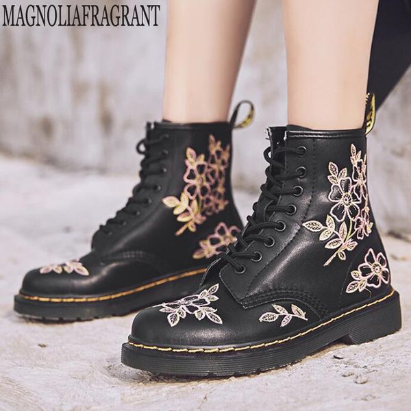 new women genuine leather boots ankle boots color matching embroider womens motorcycle lace up shoes woman booties y124, Black
new women genuine leather boots ankle boots color matching embroider womens motorcycle lace up shoes woman booties y124, Black