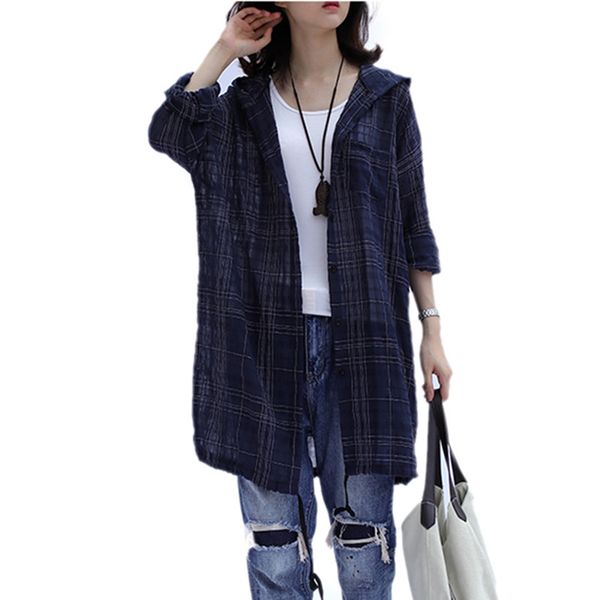 johnature casual plaid letter print long cardigan coats 2019 spring summer new hooded collar loose white blue women coats, Tan;black
johnature casual plaid letter print long cardigan coats 2019 spring summer new hooded collar loose white blue women coats, Tan;black