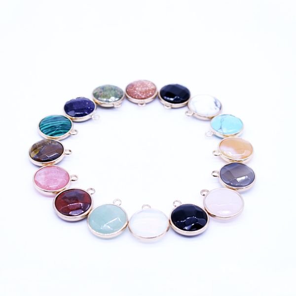 new natural stone mixed color striped cut round pendant mixed dyed plated natural agate pendant decorated with round lady charm 12pcs, Silver
new natural stone mixed color striped cut round pendant mixed dyed plated natural agate pendant decorated with round lady charm 12pcs, Silver