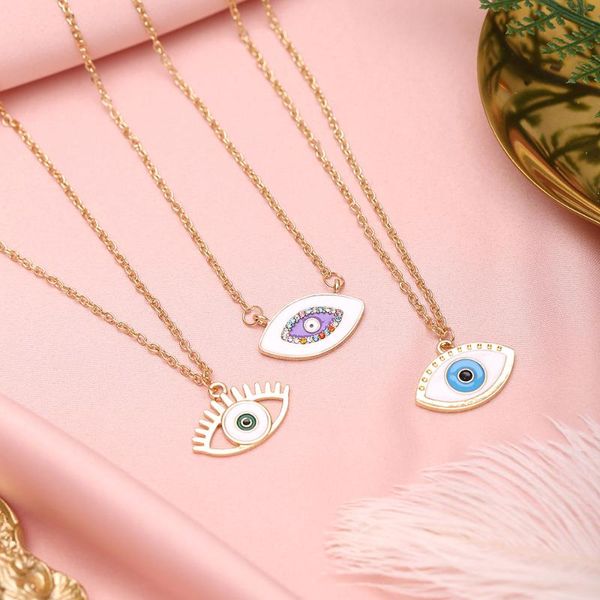 2020 summer fashion minimal colorful rhinestone filled dripping evil eye pendant necklaces for ladies women's gold necklace, Silver
2020 summer fashion minimal colorful rhinestone filled dripping evil eye pendant necklaces for ladies women's gold necklace, Silver