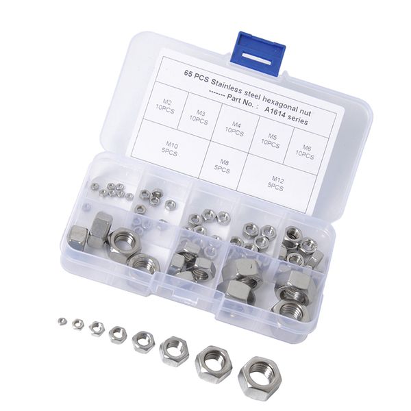 65pcs метрика m2 m3 m4 m5 m6 m8 m10 m12 304 из нержавеющей стали с шестигранной стопорная гайка ассортимент kit в деле
65pcs метрика m2 m3 m4 m5 m6 m8 m10 m12 304 из нержавеющей стали с шестигранной стопорная гайка ассортимент kit в деле