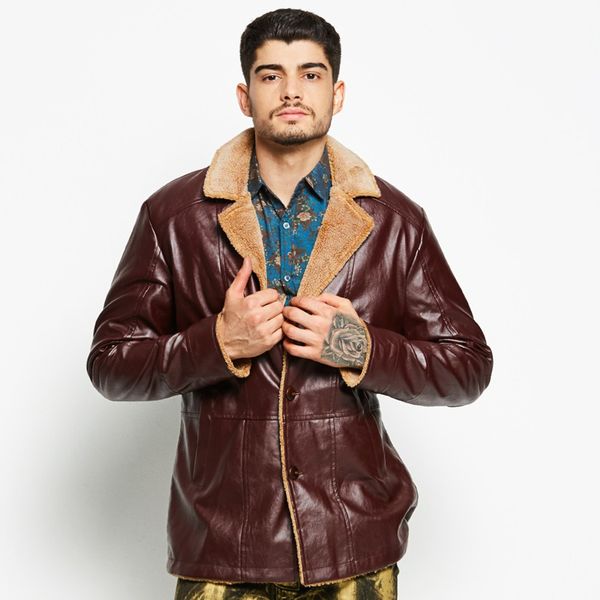 2019 new mens brown jacket thicken sheepskin coat winter fur coat mens leather jacket motorcycle turtleneck leather, Black
2019 new mens brown jacket thicken sheepskin coat winter fur coat mens leather jacket motorcycle turtleneck leather, Black