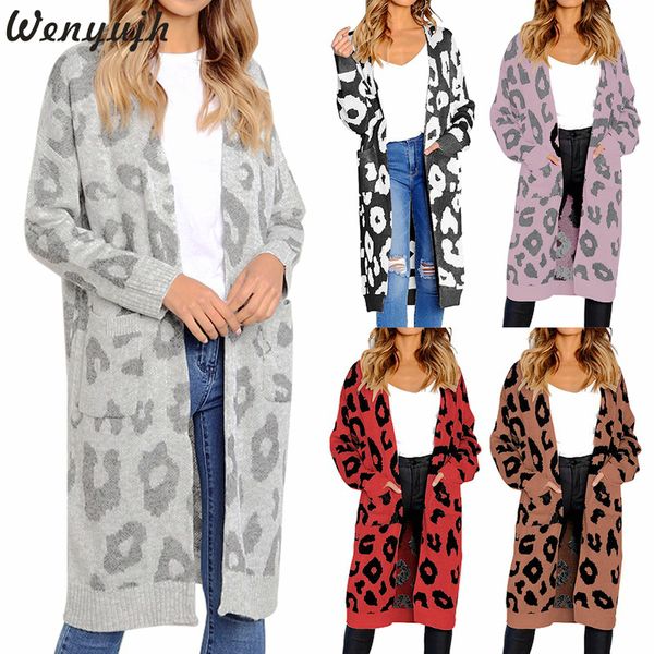 wenyujh leopard print long cardigan women autumn fashion stitch pockets knitted sweater cardigan outerwear jumper coats, White
wenyujh leopard print long cardigan women autumn fashion stitch pockets knitted sweater cardigan outerwear jumper coats, White
