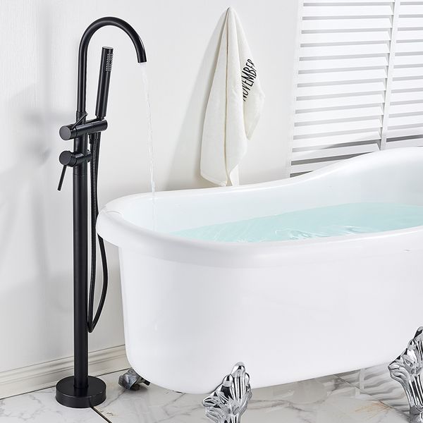 quyanre black bathtub floor stand faucet mixer single handle mixer tap 360 rotation spout with abs handshower bath mixer shower
quyanre black bathtub floor stand faucet mixer single handle mixer tap 360 rotation spout with abs handshower bath mixer shower