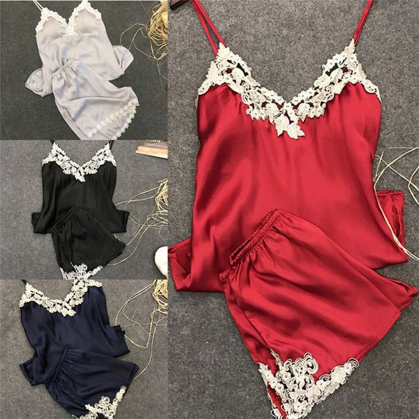 women lingerie satin sleepwear nightgown pajama set lace v neck shorts babydoll nightwear, Blue;gray
women lingerie satin sleepwear nightgown pajama set lace v neck shorts babydoll nightwear, Blue;gray