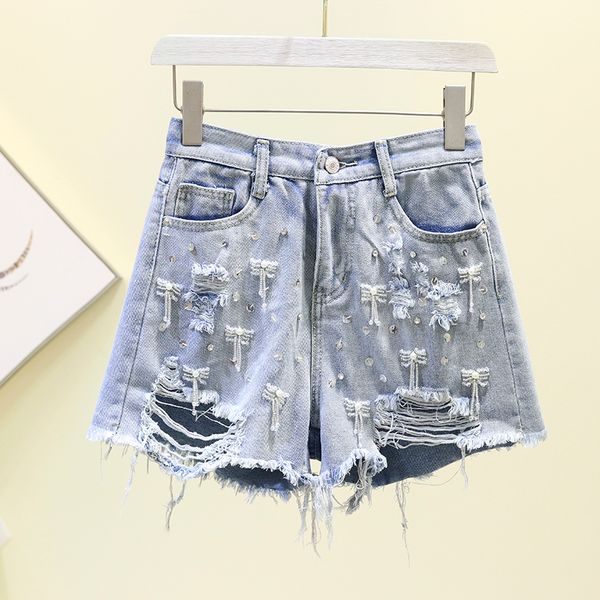high waist hole denim shorts women summer suit new diamons tassel sequins pants female streetwear short jean fur edge jeans, Blue
high waist hole denim shorts women summer suit new diamons tassel sequins pants female streetwear short jean fur edge jeans, Blue