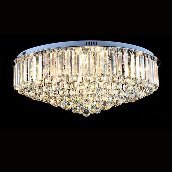 round flushmount k9 crystal chandelier modern minimalist led lamp living room bedroom chandeliers