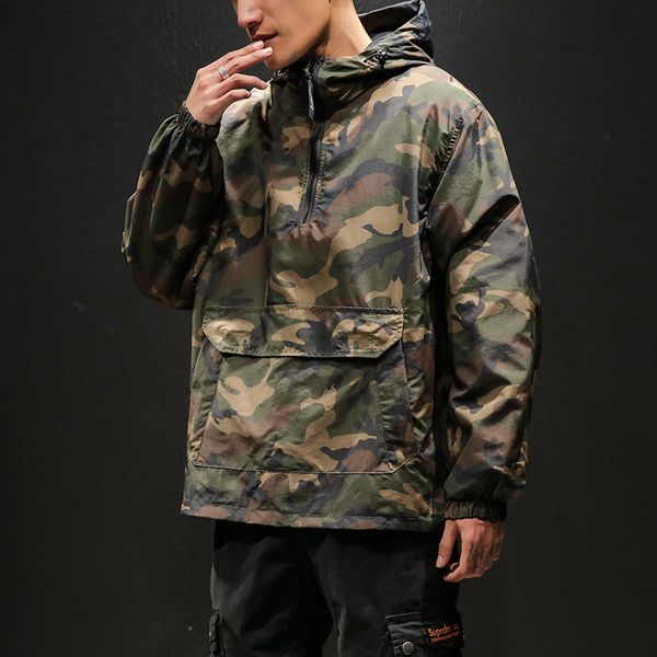 men's jackets fashion loose sports kangaroo pocket hooded half zipper camouflage jacket two sides wearable large size m-5xl, Black;brown
men's jackets fashion loose sports kangaroo pocket hooded half zipper camouflage jacket two sides wearable large size m-5xl, Black;brown