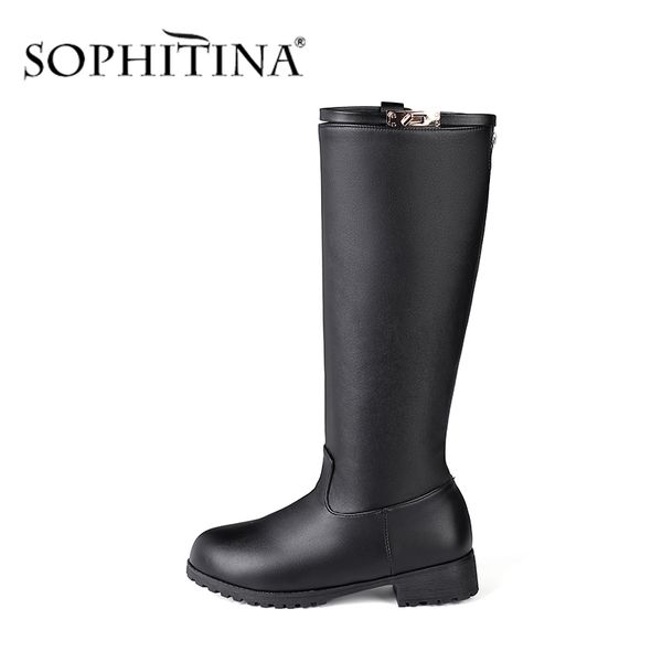 sophitina boots comfortable round toe square heel fashion large size metal decoration new shoes handmade boots po344, Black 
sophitina boots comfortable round toe square heel fashion large size metal decoration new shoes handmade boots po344, Black