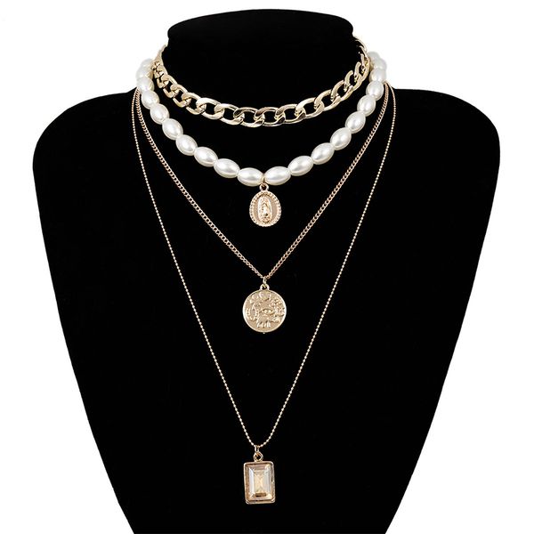 crystal seaside pearl statement virgin mary multi layered unique 1set coin golden beautiful choker collar punk pendant necklace, Silver
crystal seaside pearl statement virgin mary multi layered unique 1set coin golden beautiful choker collar punk pendant necklace, Silver