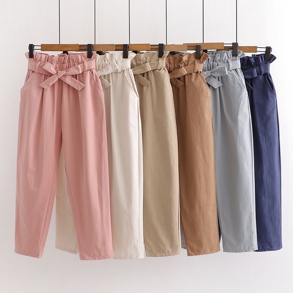summer elastic waist casual pants women with belt cotton harun pants womens cotton pink ladies wide, Black;white
summer elastic waist casual pants women with belt cotton harun pants womens cotton pink ladies wide, Black;white