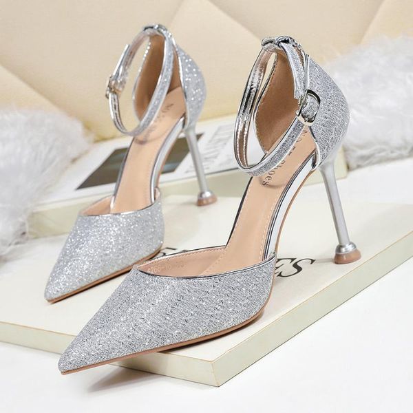 fashion high heels pointed sequins glittering women's sandals summer shallow mouth buckle stiletto office shoes sandalias mujer, Black
fashion high heels pointed sequins glittering women's sandals summer shallow mouth buckle stiletto office shoes sandalias mujer, Black