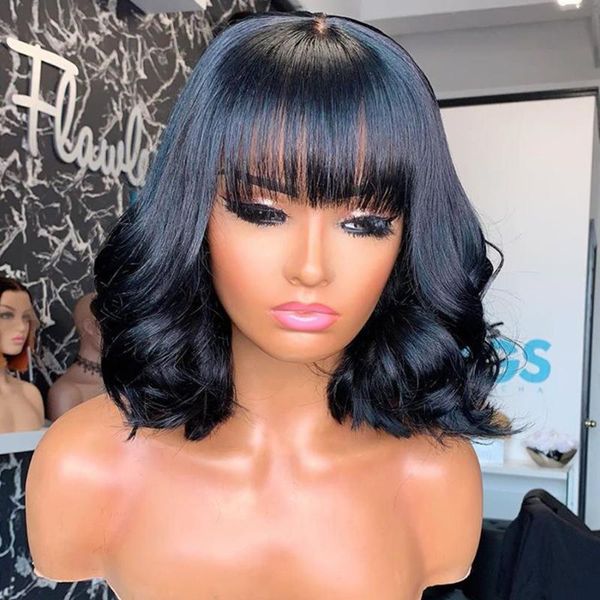 short bob wave hair wigs with bangs 13*6 deep part lace front human hair wigs with baby for women preplucked glueless, Black;brown
short bob wave hair wigs with bangs 13*6 deep part lace front human hair wigs with baby for women preplucked glueless, Black;brown