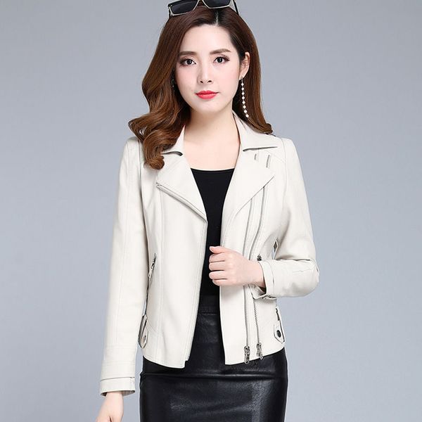 2019 new fashion white leather coat women clothing pu jacket female outerwear short slim plus size 6xl women's leather jacket, Black
2019 new fashion white leather coat women clothing pu jacket female outerwear short slim plus size 6xl women's leather jacket, Black