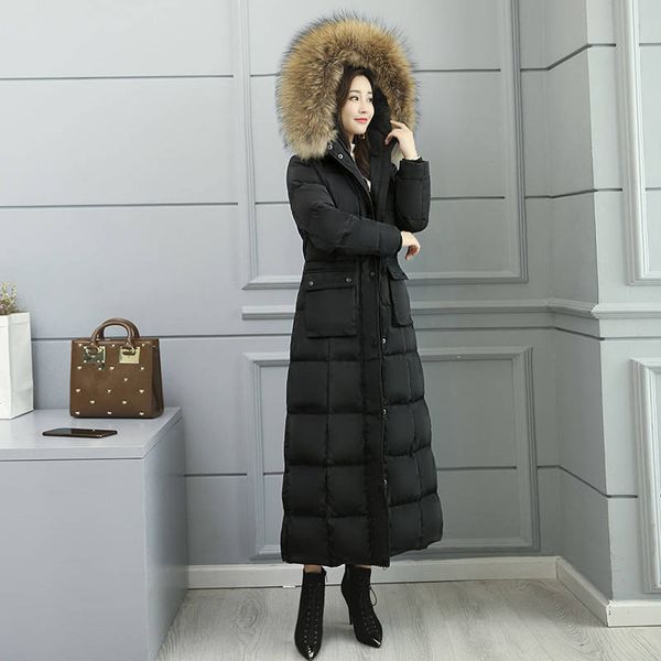 white duck down jacket women hoodies fur collar x-long parkas mujer tide winter coat women warm parka overcoat down jacket c5137, Black
white duck down jacket women hoodies fur collar x-long parkas mujer tide winter coat women warm parka overcoat down jacket c5137, Black