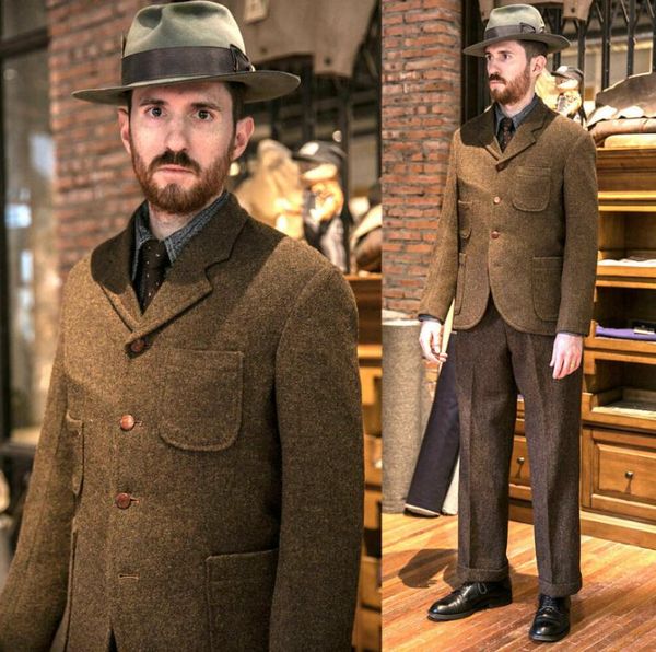 2020 brown wool blend three piece suits men's vintage 1930s notch lapel three button sport hunting suits separately, White;black
2020 brown wool blend three piece suits men's vintage 1930s notch lapel three button sport hunting suits separately, White;black
