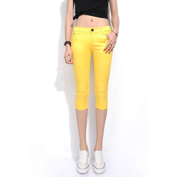 2019 skinny women's capris jeans pants female knee length stretch slim capri jeans women candy color summer denim shorts, Blue
2019 skinny women's capris jeans pants female knee length stretch slim capri jeans women candy color summer denim shorts, Blue
