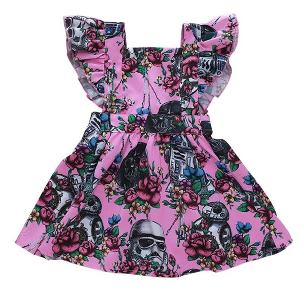infant clothes summer baby girl dress causal princess toddler elastic robot flower print flying sleeve dresses for kid gift, Red;yellow 
infant clothes summer baby girl dress causal princess toddler elastic robot flower print flying sleeve dresses for kid gift, Red;yellow