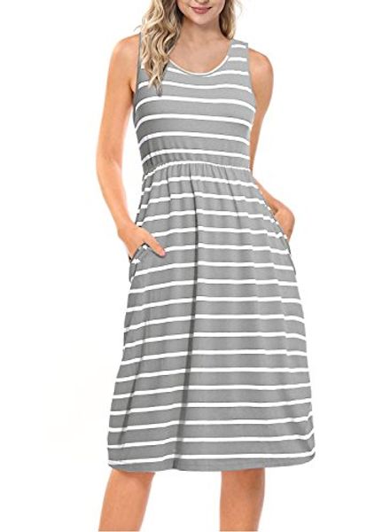 seanrui women's long sleeve casual loose striped maxi dresses with pockets, Black;gray
seanrui women's long sleeve casual loose striped maxi dresses with pockets, Black;gray