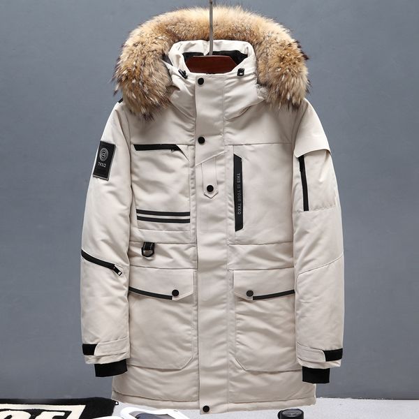 2019 winter new men fur collar white duck down jacket fashion thick warm hooded long jackets and coats male brand clothing, Black
2019 winter new men fur collar white duck down jacket fashion thick warm hooded long jackets and coats male brand clothing, Black