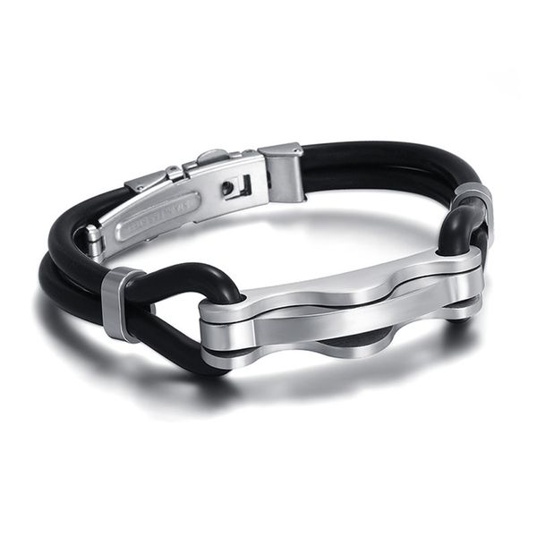 effie queen 2017 new trendy charms silicone stainless steel bracelets for men's birthday gift wtb15, Golden;silver
effie queen 2017 new trendy charms silicone stainless steel bracelets for men's birthday gift wtb15, Golden;silver